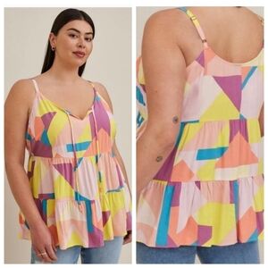 🌺NWT TORRID Challis Tiered Tie-Front Cami🌺